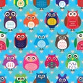 Owl color cloud love seamless Royalty Free Stock Photo