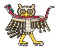 Aztec owl with a coral snake, as depicted in the Codex Laud