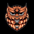 Owl dark wings vector illustration