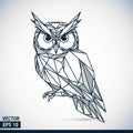 The owl is drawn in a minimalist fashion using interconnecte Royalty Free Stock Photo
