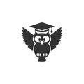 OWL EDUCATION VECTOR,Owl education logo. Graduation, teacher, student, studying illustration.