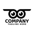 Owl eye logo design Royalty Free Stock Photo
