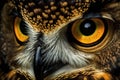 Owl eye wildlife bird of prey. Royalty Free Stock Photo