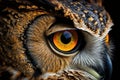 Owl eye wildlife bird of prey. Royalty Free Stock Photo