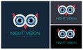 owl eyes ball night vision logo design template for brand or company and other Royalty Free Stock Photo