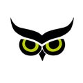 Owl eyes, black silhouette for your design Royalty Free Stock Photo