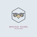 owl eyes logo design template for brand or company and other Royalty Free Stock Photo