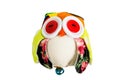 Owl fabric Doll handmade on white background Royalty Free Stock Photo