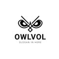 Owl face absurd style logo design illustration