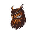 Owl face head vector design illustration for logo mascot t shirt design template Royalty Free Stock Photo