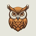 Owl face head vector design illustration for logo mascot t shirt design template Royalty Free Stock Photo