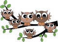 Owl family Royalty Free Stock Photo