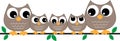 Owl family header or banner Royalty Free Stock Photo