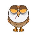 Owl feeling sick. Vector illustration decorative background design Royalty Free Stock Photo