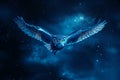 owl flight in the night, AI generated Royalty Free Stock Photo