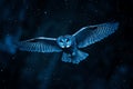 owl flight in the night, AI generated Royalty Free Stock Photo