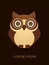 Owl front view graphic Royalty Free Stock Photo