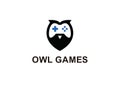 Owl games logo design template