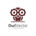 Owl Gear logo vector template, Creative Owl logo design concepts Royalty Free Stock Photo