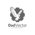 Owl Gear logo vector template, Creative Owl logo design concepts Royalty Free Stock Photo