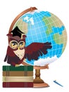 Owl with Globe