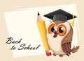 Owl in graduation cap. Back to school Royalty Free Stock Photo
