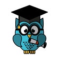 Owl with graduation hat Royalty Free Stock Photo