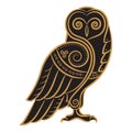 Owl hand-drawn in Celtic style