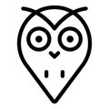 Owl head blob icon, outline style