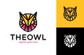 Owl head poly logo. Abstract Owl Logotype Design. geometric vector owl logo. simple and modern icon, template design Royalty Free Stock Photo