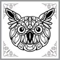 Owl head zentangle arts isolated on white background Royalty Free Stock Photo