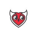 Owl Heart Logo. Royalty Free Stock Photo