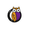Owl, icon, bird logo vector design Royalty Free Stock Photo