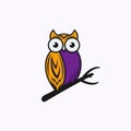 Owl, icon, bird logo vector design Royalty Free Stock Photo
