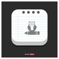 Owl Icon Gray icon on Notepad Style template Vector EPS 10 Free
