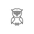 Owl icon. Simple thin line, outline of autumn icons for ui and ux, website or mobile application