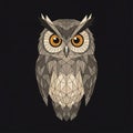 Owl illustration featuring a stylized design composed of triangular Royalty Free Stock Photo