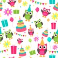 Owl invitations cute celebration cards pattern Royalty Free Stock Photo