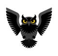 Owl isolated. Eagle-owl bird icon. vector illustration