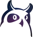 Owl isolated with the whole univers inside. Royalty Free Stock Photo
