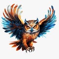 Colorful Wings: Realistic Owl Clipart With Vibrant Colors