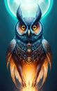Owl king artictic design, magical and mysterious owl. Generative Ai Royalty Free Stock Photo
