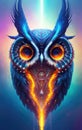 Owl king artictic design, magical and mysterious owl Royalty Free Stock Photo