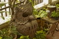 Owl lamp made of clay