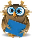 Owl with a letter Royalty Free Stock Photo
