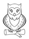 Owl. Linear pattern for coloring or children`s book.