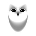 Owl logo animals black/white vector