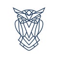 Owl logo geometric style vector Royalty Free Stock Photo