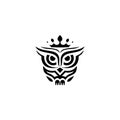 Owl logo, night hunter logo, bird logo, Emblem design on white background