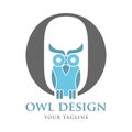 Owl logo vector design template basic RGB Royalty Free Stock Photo